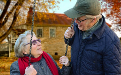 Smiling older couple